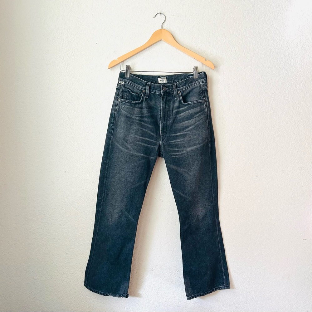 Citizens of Humanity Estella High Rise Ankle Flare Denim Jeans Size 27 Black